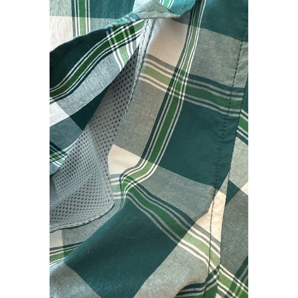 Heybo Outdoors Button Down Shirt Long Sleeve Vented Green Plaid Mens XXL - Picture 5 of 7